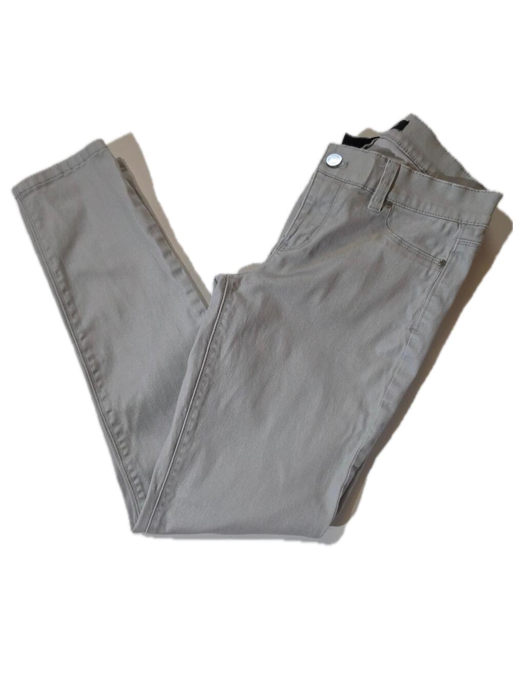 White House Black Market Pants Womens 4 Gray Skinny Chino Stretch Pockets Zip